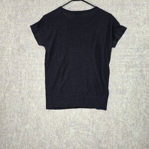Loft Womens Black Short Sleeve Top Size M Cotton Blend